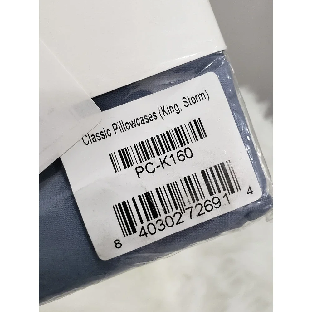 NEW Brooklinen Classic Pillowcases King Storm Blue PC-K160S PERCALE LOT SET 2